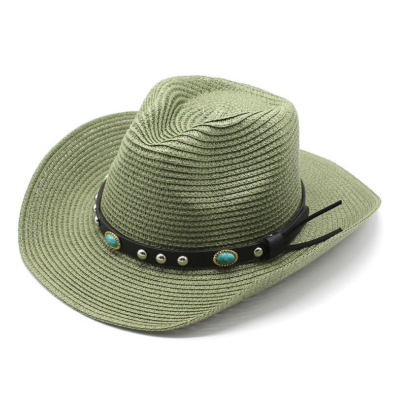 Men'S And Women'S Spring And Summer Straw Hats British Western Cowboy Jazz Hats Panama Hats Straw Hats