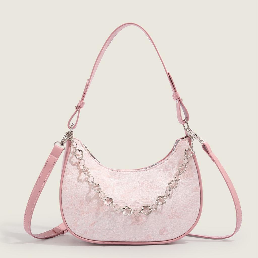 Underarm Bag for Women In Autumn Fashion Design Shoulder Bag Crossbody Small Square Bag Fairy Pink Crescent Bag Women