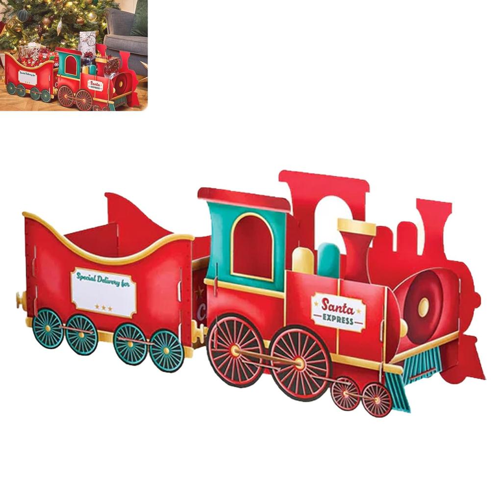 Christmas Presents Trains, Santa Gift Train Set, Holiday Cheer Delivery, Whimsical Gingerbread Design, Gift & Candy Holder, Holiday Party Centerpiece