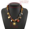 Trendy Multicolor Scarf Necklace Featuring Heart Star Sun Pendant Creative Stainless Steel Neckwear Accessory