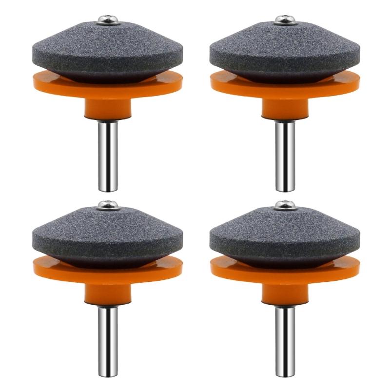 4Pcs Lawnmower Sharpener for Power Hand Drill Wear Resistant Lawnmower Sharpener Tool Corundum Lawmower Accessories