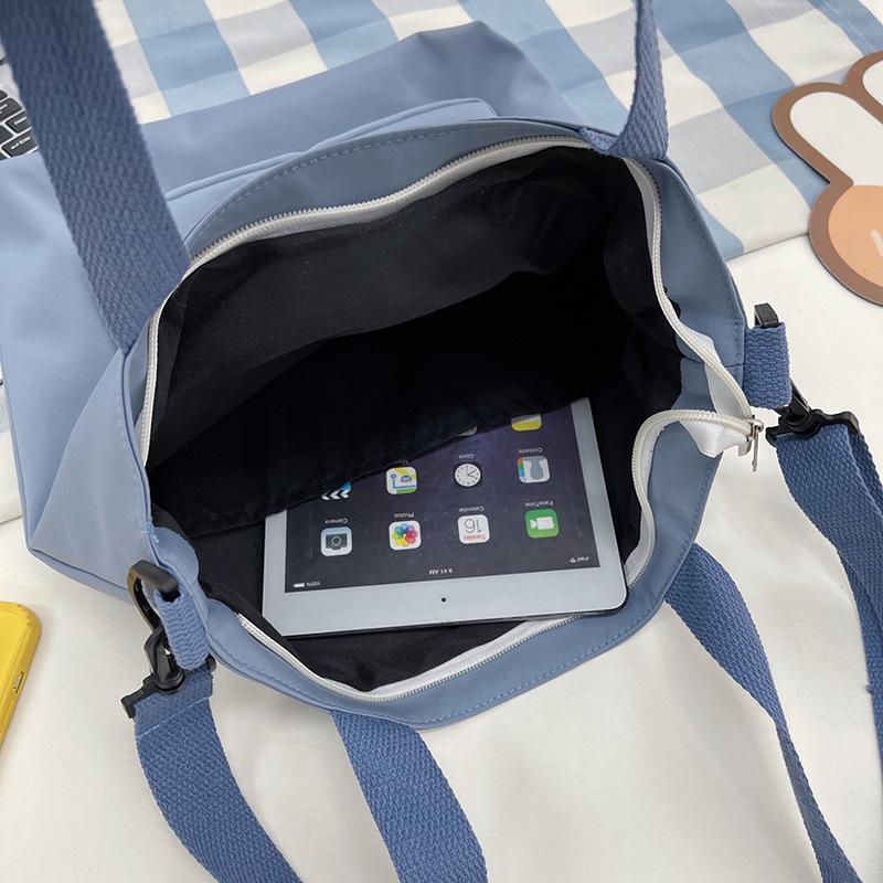 Canvas Women'S Bag Large-Capacity Shoulder Tote Bag Fresh And Cute Student Class Tutoring Bag