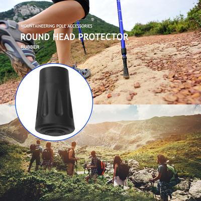 Trekking Pole Cap Walk Stick Crutch Cane Bottom Pads Cover Ferrule Non-slip Foot Cover Trekking Pole Cane Crutch Protector Cap