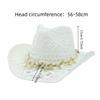 New Hollow Cowboy Straw Hat Large Brim Seashell Beach Sun Hat Big Head Circumference Bohemian Hat Sunshade