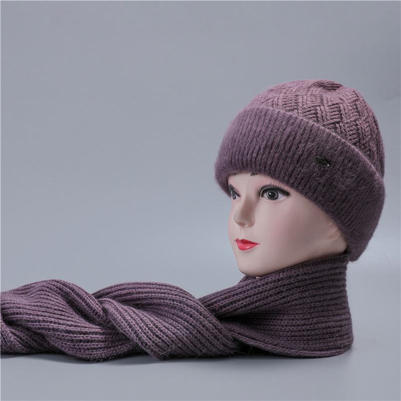 Old Man Hat Female Grandma Winter Rabbit Wool Knitted Warm Mother Velvet Cold Old Lady Hat