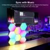 8/10/12 Pcs Hexagon LED Lights Modular DIY Hexagon Wall Light APP and Remote Control Smart RGB Gaming Light for Bedroom