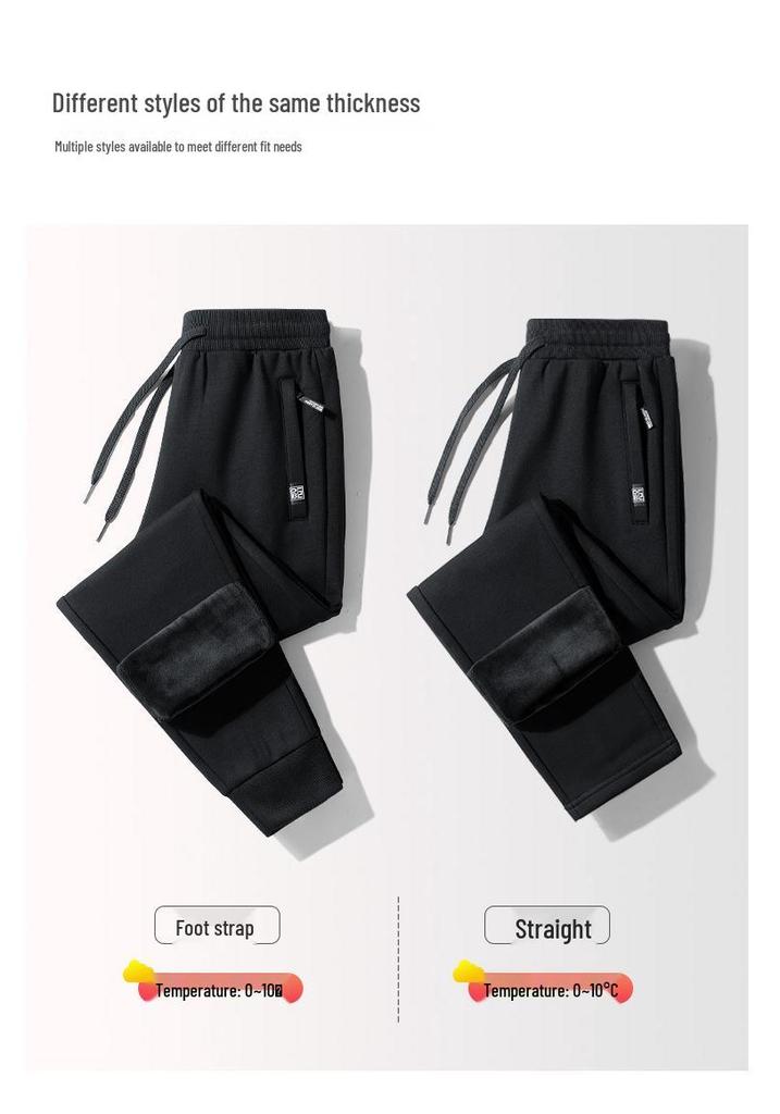 Men's Plus Velvet Thickened Winter Casual Pants - Warm Outdoor Sports Long Pants, Large Size, Custom Logo Available