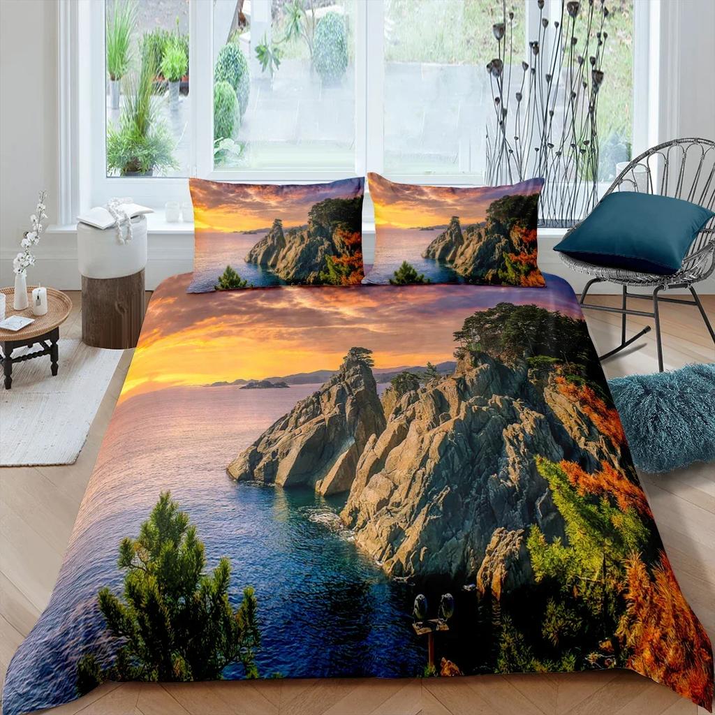 3D Print Natural Landscape Camping Night Sky Comfortable Duvet Quilt Cover Pillowcase Bedding Set Children Bedroom Home Textile