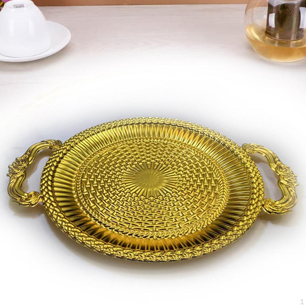 Cake Serving Tray Decorative Candy Dish Display European Luxury Elegant Fruit Bowl Plate