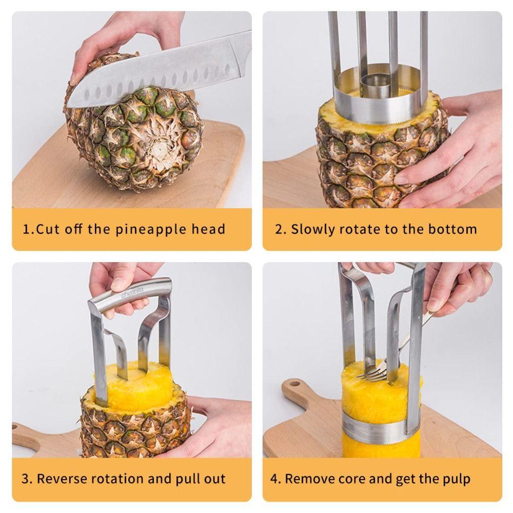 Anti Slip Handle Pineapple Cutter Stainless Steel Pineapple Knife Peeler Household Use