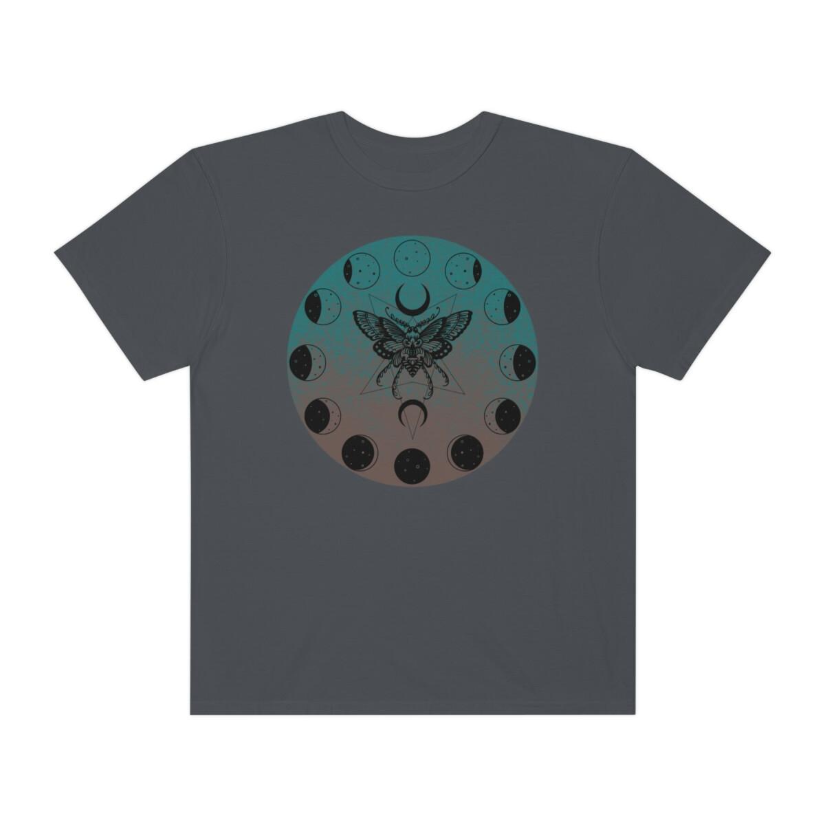 Moth Moon Phase Tee Celestial Death Head Moth Comfort Colors® XXXL