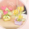 Netoxická věčná kytice Tulipán Květ Stavebnice 3D model Domácí dekorace Rostlina v květináči Montáž Moc kostky Valentýn Dětské dárky