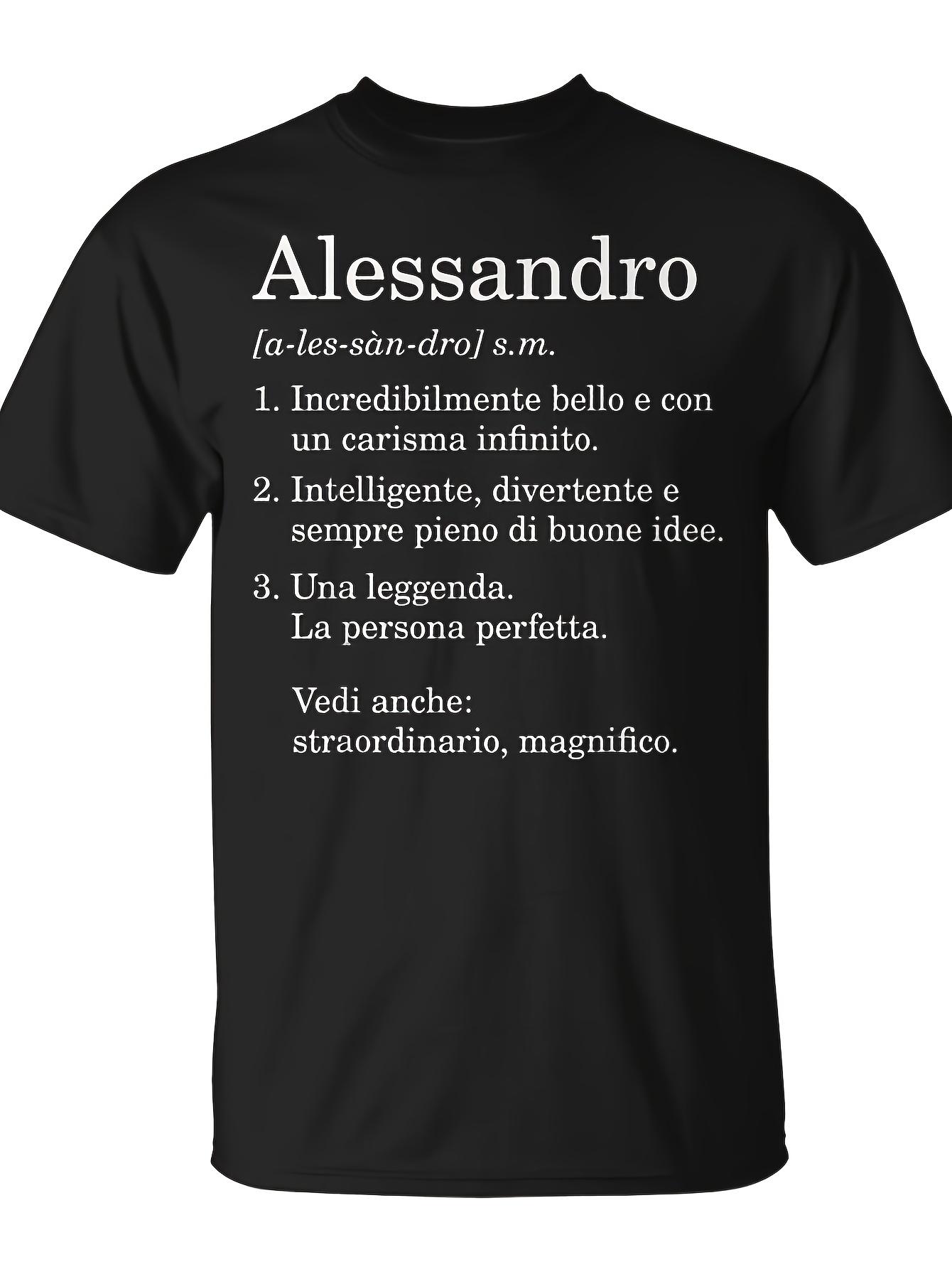 

Men S Funny Definition of Italy T-Shirt- Alessandro Name Graphic T-Shirt with Spanish Text XXXXL