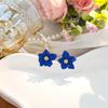 Korean Style Colorful Petal Dangle Earrings Fragments Flowers Women Elegant Stud Earrings Fashion Jewelry Girl Gift