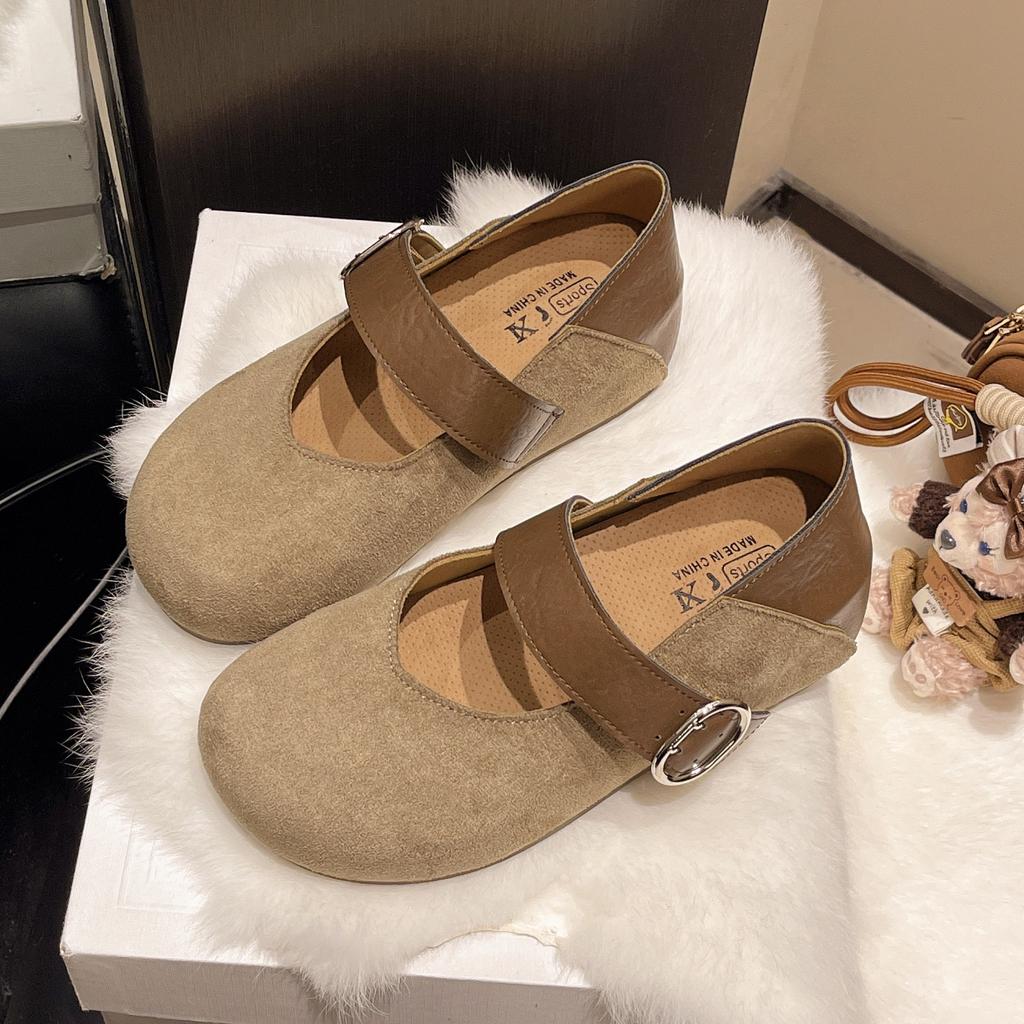 Temperament Retro Leopard Print Single Shoes Women's 2025 Spring and Summer New Flat Bottom Shallow Mouth Pointed Head One-word Buckle with Mary