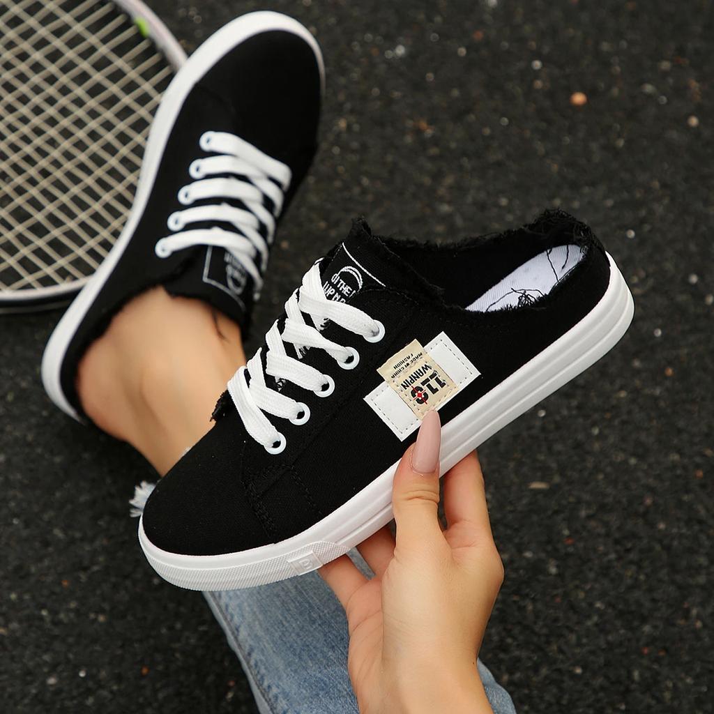 Fashion Trend Women Sneakers New 2025 Spring Summer Flat Canvas Shoes Women Casual Lace Up Comfortable Sneakers Women Zapatos De Mujer