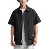 Calvin Klein Solid Color Large Pocket Embroidered Logo Loose Short Sleeve Shirt Men Tops Black J323199-BEH