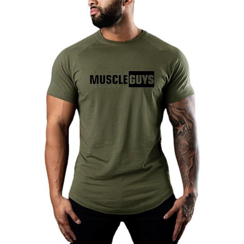 Tun Sie Die Arbeit Sommer Gedruckt Sportswear Herren Oansatz Baumwolle Mode Casual Bodybuilding Fitness Gym Sport Coole T-shirt 6 Farben