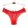 Fashion Sexy Lace Heart Pattern Bowknot Women Low Rise Brief Underwear Thong