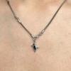 Zinc Zinc Alloy Men Necklace Double Ring Shape Cross Pendant Cross Starlight Necklaces  Party Gift
