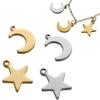 20/50Pcs Stainless Steel Star Moon Charms Pendant for DIY Earrings Necklace Bracelet Pendants Crafts Jewelry Making Accessories