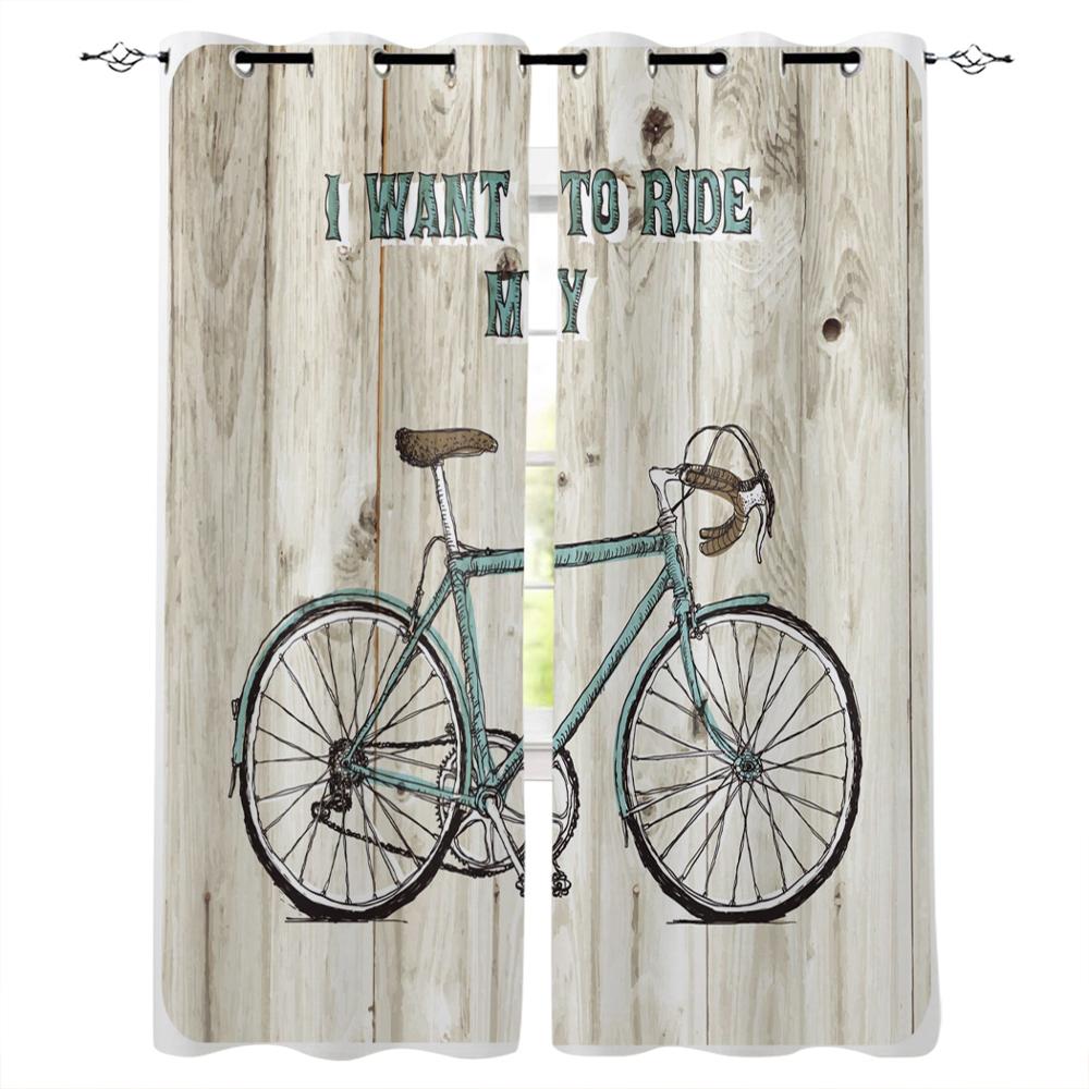 Bicycle Window Curtains Living Room Decor Curtains for Bedroom Luxury Home Decor Flat  Window