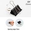Black 25mm Long Tail Metal Stationery Clips - No. 4