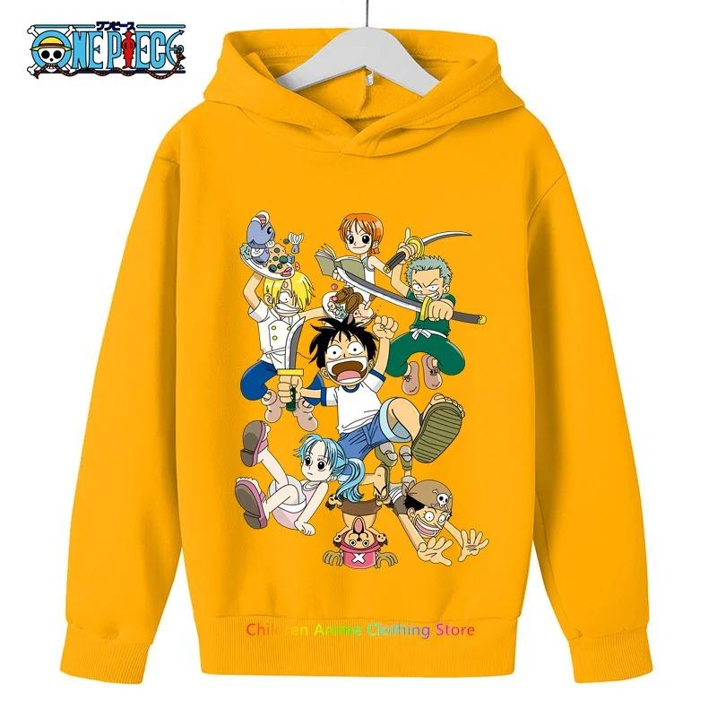 Anime Luffy Hoodie for Kids, One Piece Sweatshirt, Coat for Baby Boys and Girls, Warm Sweater, Autumn Clothing