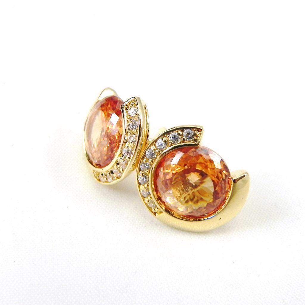 Les Trésors De Lily [G9353] – Bernsteinvergoldete „Sissi“-Ohrringe