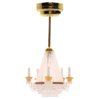 Elegant Chandelier Ceiling Lamp Miniature Furniture Model Doll Houses Accessory Realistic Lighting Toy Playset 1:12