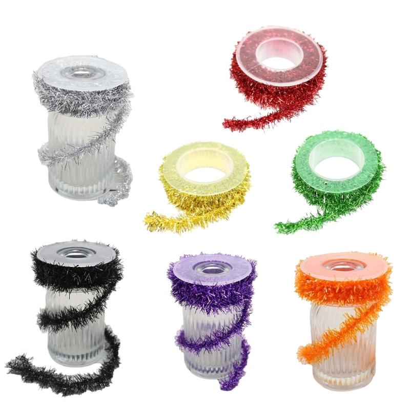 Wire Garlands Tinsel Ribbon Hangings Rattans Tree Ornament Wedding Party Colorful Ribbon for DIYs Craft Bows Gift Wrapping
