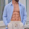 Men's Plaid Long Sleeve Shirt Breathable Cotton Slim Fit Casual Shirt Jacket.