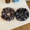 2pcs/set Double-Sided Hair Ties Plaid Hair Ropes Vintage Leopard Print Scrunchies  Commute