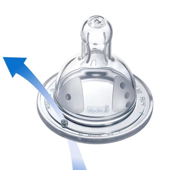 Tétine Silicone Initiation Col Rond 3 Vitesses - Dodie - Lot De 2