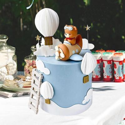 13 Piezas Adornos para Tarta de Avión de Oso, Decoraciones Portátiles para Fiesta, Adorno para Baby Shower