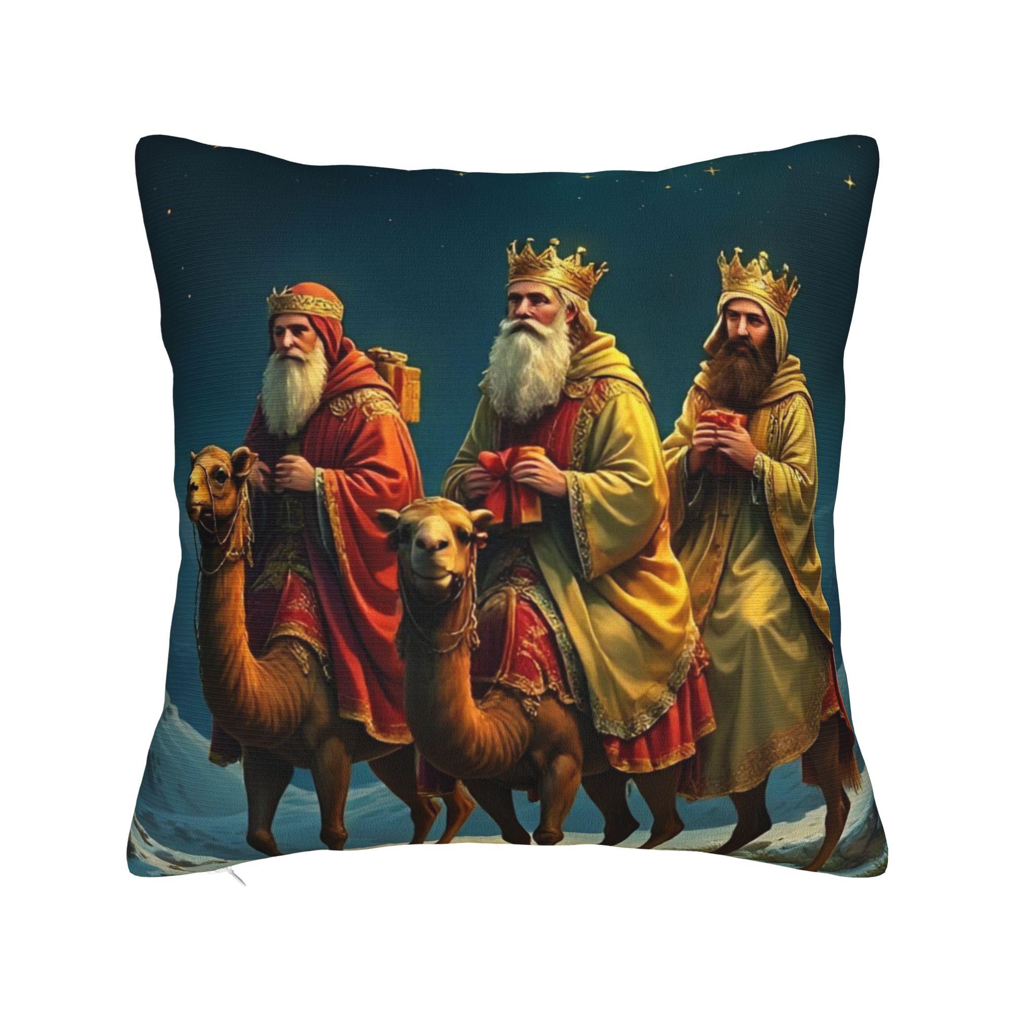 

Día de los Reyes Magos Epifanía Three kings Pillow Covers Printing Cushion Cover Decor Throw Pillow Case Home Multiple Sizes 12x12Inch
