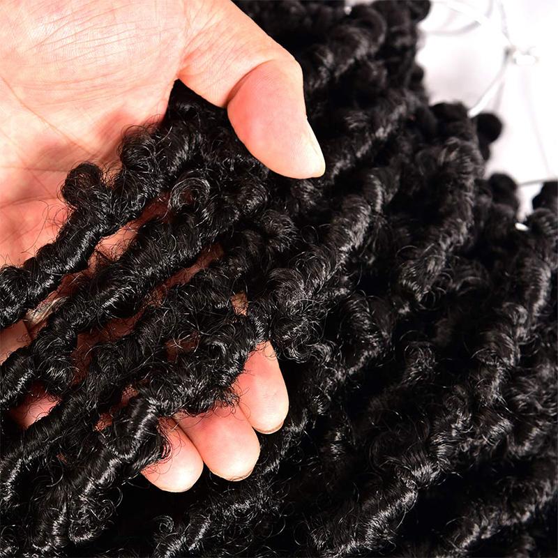 12inch Butterfly Locs Crochet Braid Distressed Goddess Pre Looped Pre-Twist Synthetic Hair Extension High Quality
