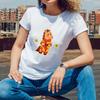 Chinese Zodiac Horse Themed Auspicious Print for Summer Celebrations Short Sleeve T Shirt for Women with a Festive Style