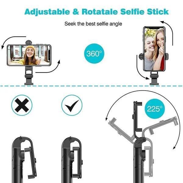 Ausziehbarer Handheld-Selfie-Stick, Bluetooth-Fernbedienung, integrierte Drei-in-Eins-Selbstauslöser-Stativ-Handyhalterung, Fernbedienung für Selfies