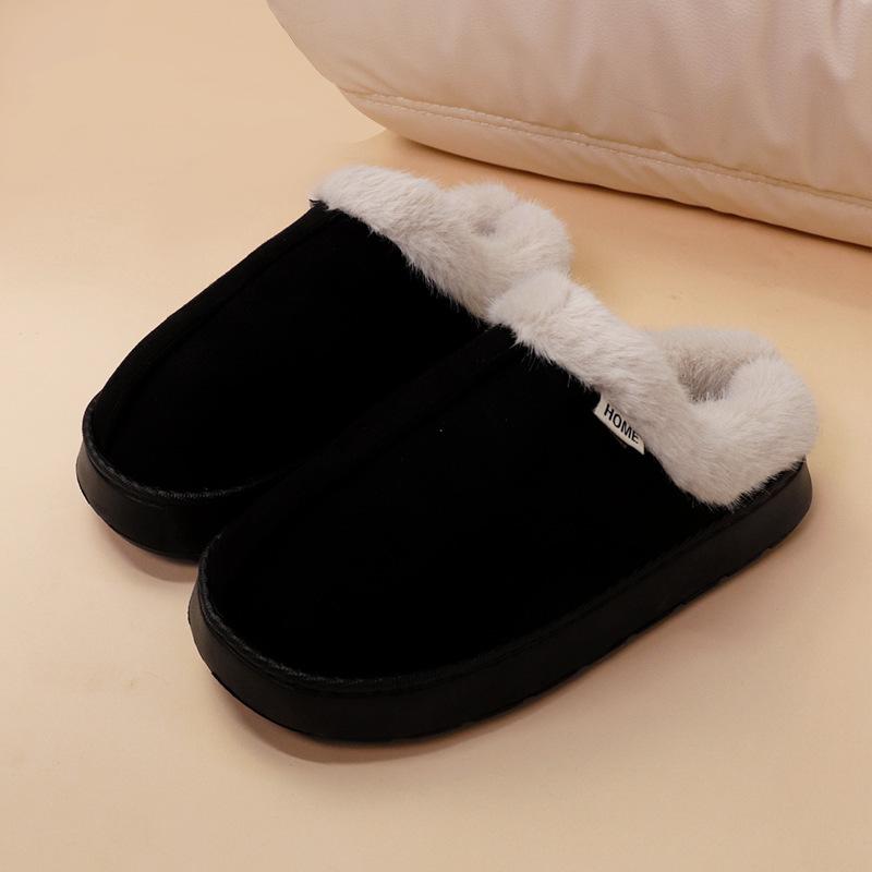 2025 new home thermal cotton slippers autumn and winter plush indoor winter thick-bottomed home slippers