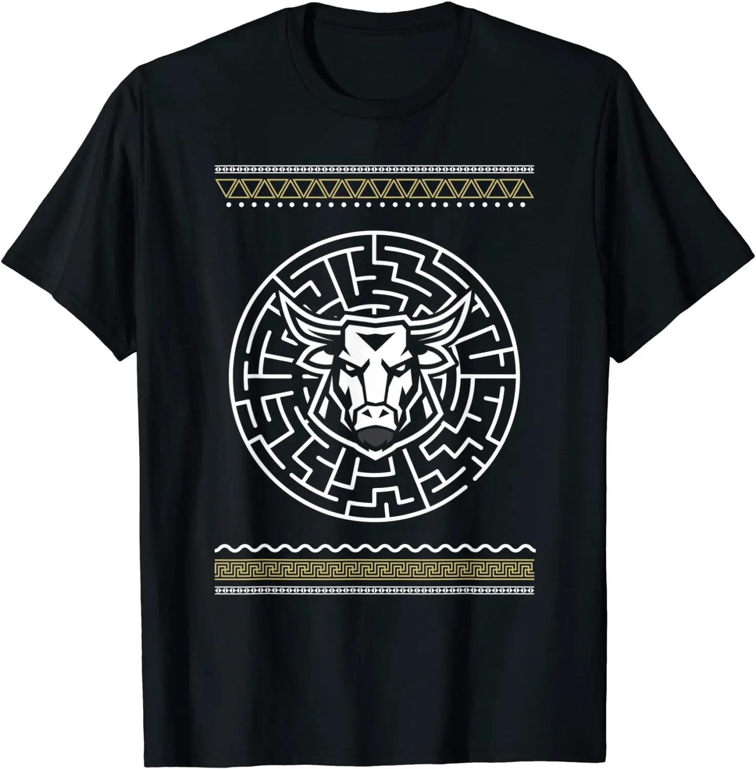 

Minotaur Maze Mythology Labyrinth Greek Ancient Greece T Shirt Short Sleeve 100 Cotton Casual Tshirts Loose Top Size S3XL S