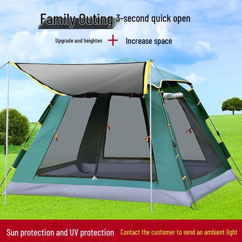 Thickened Automatic Folding Tent: Portable, Quick-Open, Rain & UV Protection for Camping & Beach.