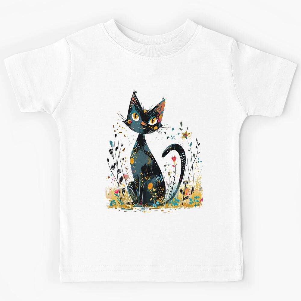 Black Cat Kids T-Shirt 120
