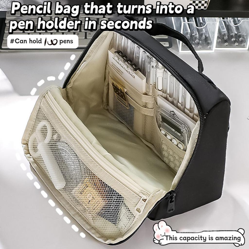 Large Capacity Portable Pencil Case Korean Stationery Box Student Pencil Bag Atorage Bag Cosmetic Bag School Office Supplies