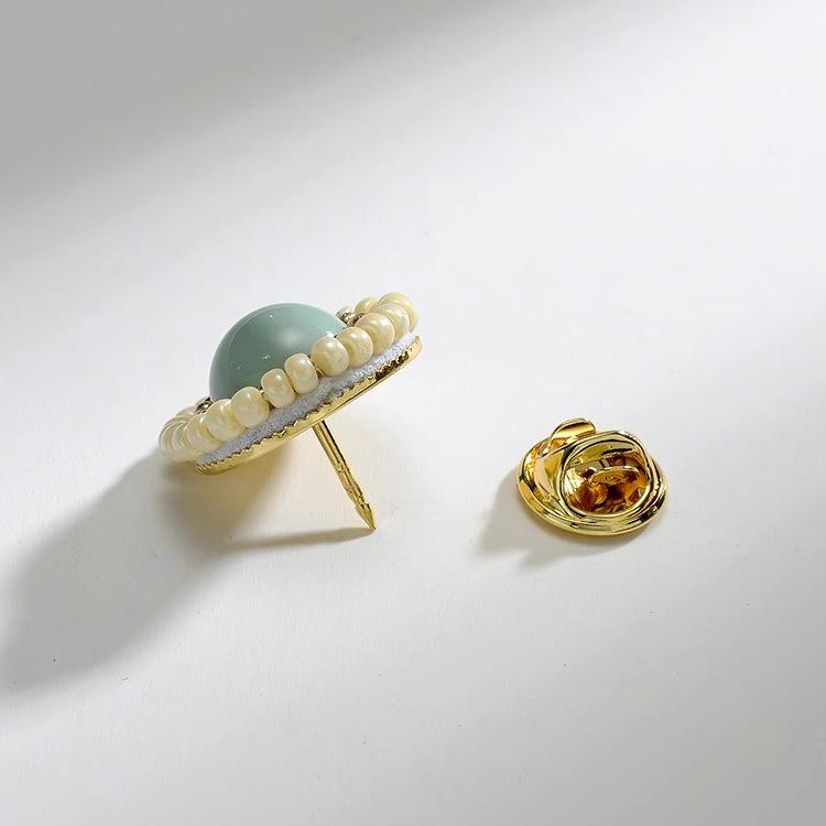 Original Ethnic Style Pearl Brooch Female Niche Design Sense Pin Personalized Anti-Light Buckle Fixed Clothes With Accessories