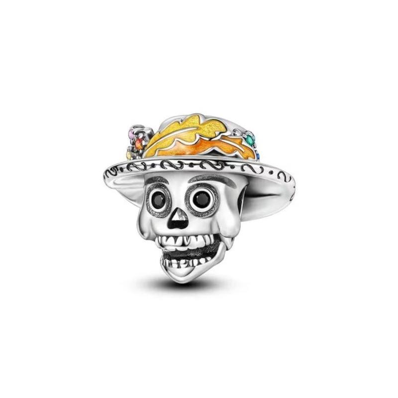 Beautifulcopper Skull Halloweenthrilling Carnival Party Charm Pendant Suitable For Original Bracelet Diy Women'S Jewelry