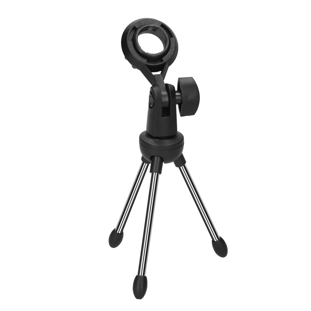 Foldable Desktop Microphone Tripod Stand 5 8 Inch Threaded Mount Portable Microphone Desktop Support Rotatable Mic
