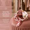 Breathable Silk Scarf Lightweight Printed Neck Scarf Elegant Pearl Buckle Scarf  Women