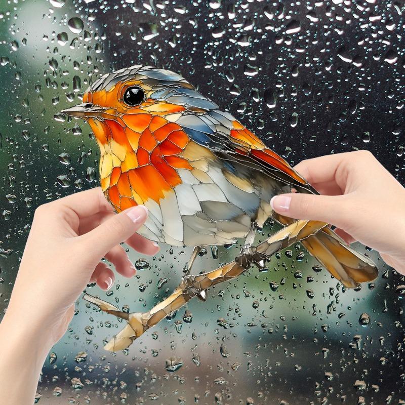 Kreskówkowy Gałązka Ptak Szklane Okno Upiększanie i Dekoracja Elektrostatyczna Naklejka Okienna UV