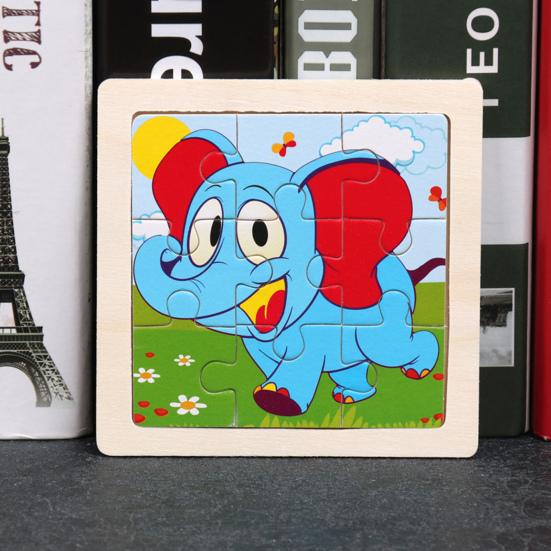 1Set Kids Jigsaw Puzzle Nice-looking Multifunctional Wood Animal Wooden Jigsaw Puzzle for Home